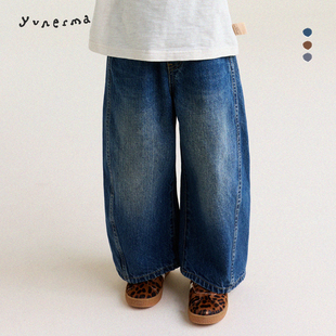 新款 女孩裤 百搭直筒牛仔裤 阔腿裤 子潮 允儿妈女童2026时尚 儿童春季