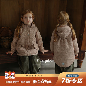女童杜邦三防ins加棉加厚防风棉服外套 宝宝秋冬洋气风衣棉衣