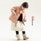 棉袄 保暖棉衣外套儿童时尚 宝宝冬季 小众围巾领棉服允儿妈女童新款