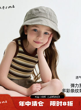 允儿妈女童夏季百搭条纹背心