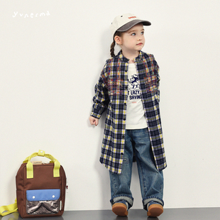 允儿妈女童春季日系纯棉长款刺绣衬衫宝宝小众长袖儿童上衣开衫潮