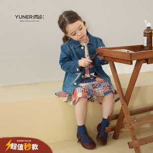 女童2025春季 手工刺绣牛仔外套允儿妈春秋洋气夹克儿童上衣潮 新款