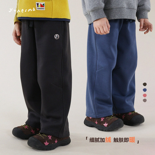 允儿妈女童冬季加绒直筒休闲裤