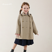 允儿妈女童春季 连帽风衣宝宝洋气外套儿童洋气上衣潮 莱赛尔中长款
