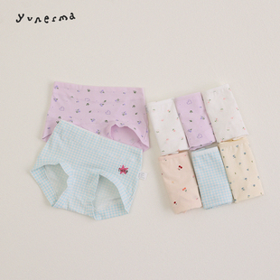 马卡龙色系三角裤 女童2026新款 潮 款 女宝宝四季 卡通印花组合装 内裤