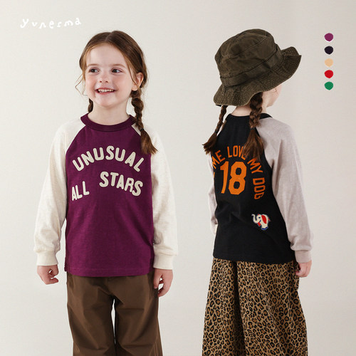 允儿妈女童日系小众字母贴布长袖