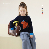 卡通针织套头毛衣儿童上衣潮 允儿妈女童春季 原创插画师合作款