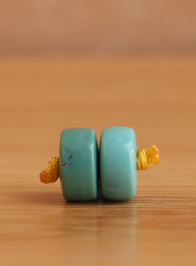 帝廷家！正品湖北绿松石直切隔珠隔片高瓷蓝绿色285号6.3mm*2颗