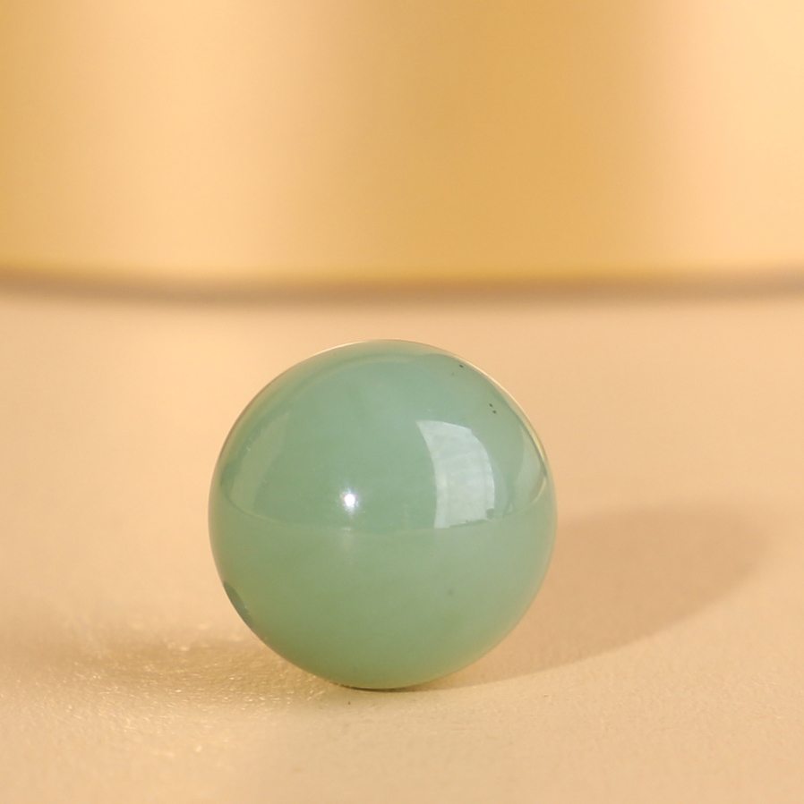俄料和田玉碧玉粉青圆珠12mm