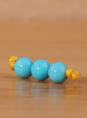 719号4mm*3颗。帝廷家正品美国松石美松睡美人圆珠散珠高瓷蓝色