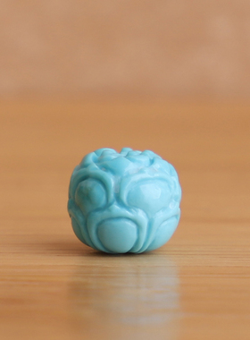 帝廷家！正品湖北绿松石老型珠莲花珠高瓷蓝料干净378号7.4*6.6mm