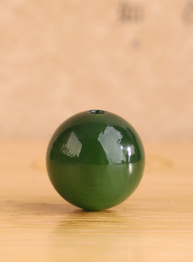 帝廷！正品天然俄料碧玉老坑菠菜绿辣绿色圆珠单珠BYLK21号11.1mm