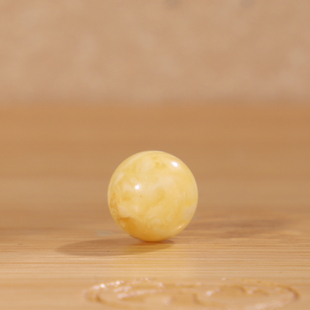 帝廷家!正品天然俄料蜜蜡圆珠三通孔精选黄白花蜡珠子367号8.2mm