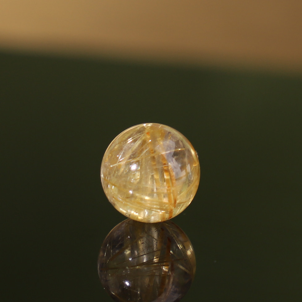 帝廷家!天然正品金发晶钛晶圆珠单颗散珠晶体透亮FJDK07号8.8mm