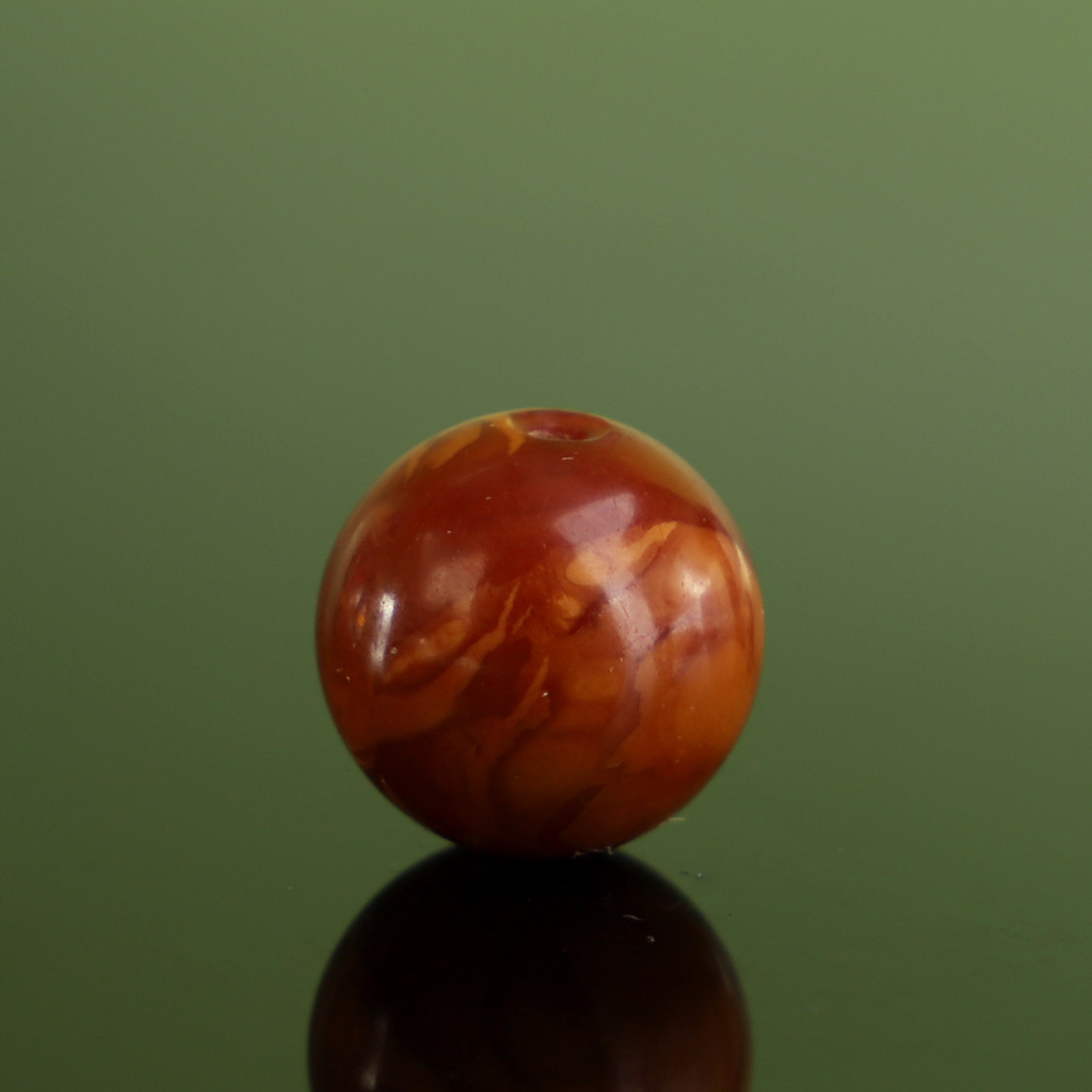 帝廷家!正品俄料蜜蜡老蜡圆珠高选红皮妖花纹散珠12.7mmLLY46号
