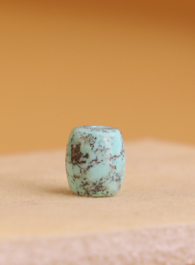 帝廷！正品天然绿松石桶珠单颗散珠天空蓝绿色LT07号9*10.1mm