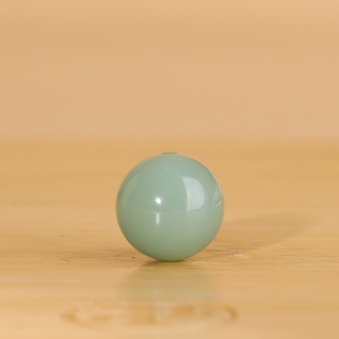 天然俄料和田玉碧玉粉青圆珠12mm