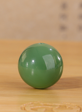 碧玉圆珠散珠单颗珠子果绿色