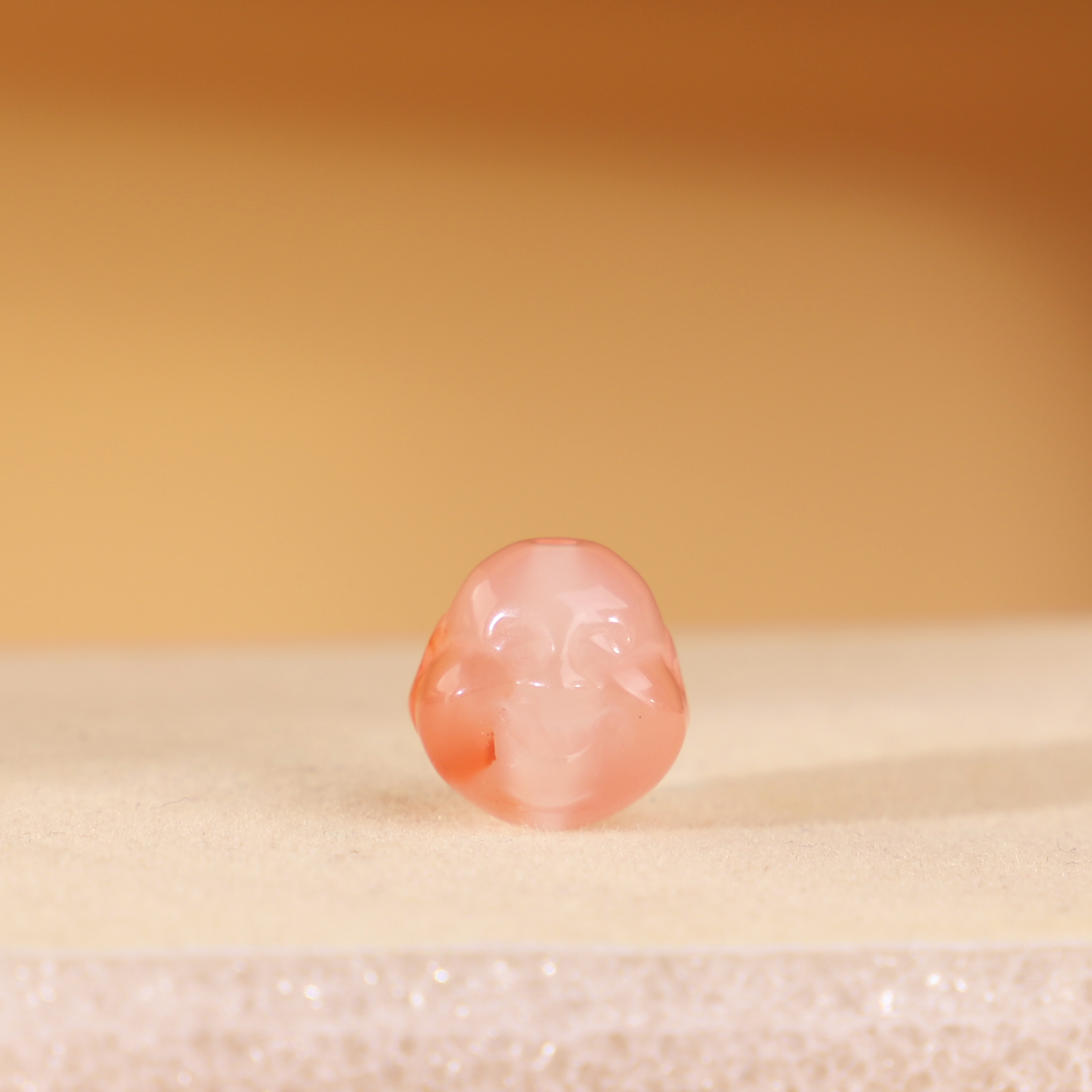 凉山南红散珠弥勒佛珠子冰飘红