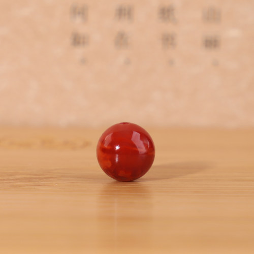 凉山南红圆珠单珠精品高选火焰纹