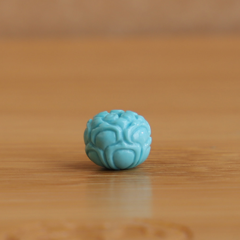 帝廷家！原矿正品湖北绿松石老型莲花珠单珠高瓷蓝料281号7*5.9mm,饰品/流行首饰/时尚饰品新,DIY配件,淘宝优惠券,粉丝福利购,淘宝优惠卷