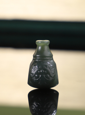 俄料碧玉圆珠18K金贴片镶嵌孔道