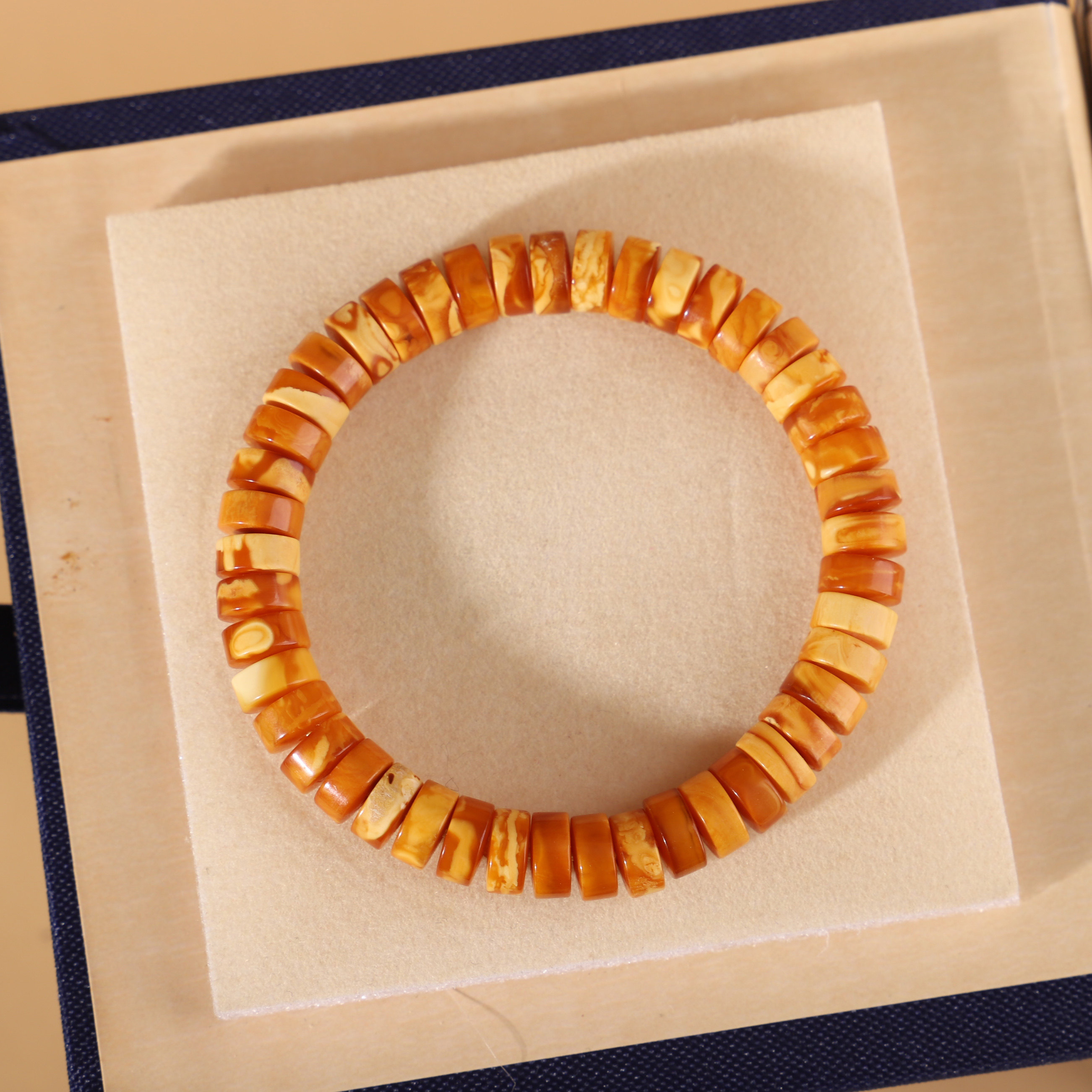 帝廷！正品俄料古董蜡蜜蜡老蜜蜡直切隔珠手链隔片单圈8mmEQ14号