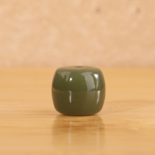 603号9.9*8.5mm。帝廷家正品天然新疆和田玉沙枣青直切老型珠单珠