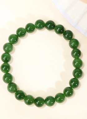 天然碧玉手串复古浓郁珠宝