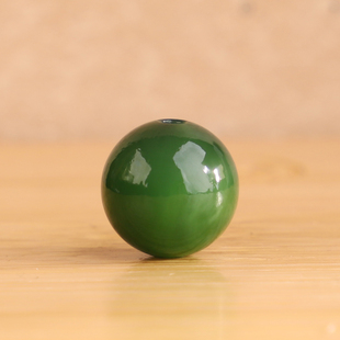 帝廷!正品天然俄料碧玉老坑菠菜绿辣绿色圆珠单珠BYLK24号11.1mm