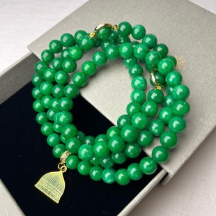 跨境专供中东东南亚99颗8mm国风绿泰斯比哈手链手串礼拜计数念珠