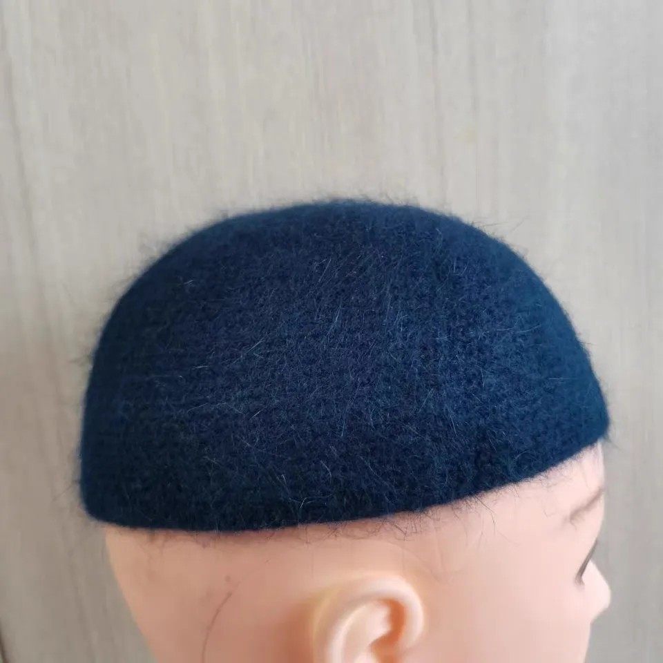 穆斯林礼拜帽 短毛貂绒毛线加厚冬季保暖手工钩针帽弹性大新款