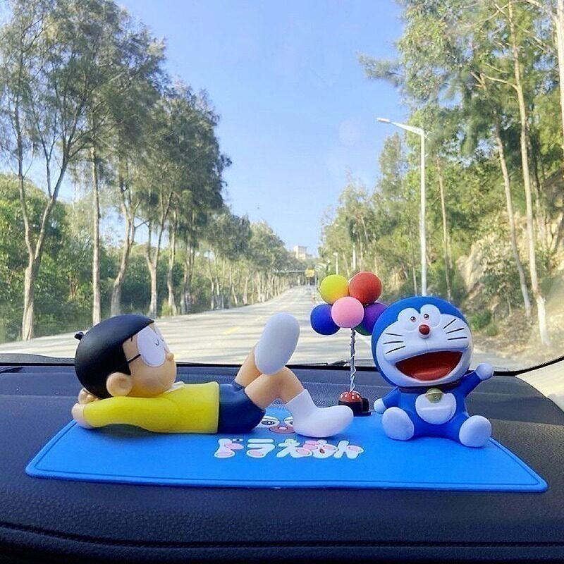 哆啦A梦睡觉大雄车载摆件可爱卡通公仔网红个性大熊静香汽车内饰