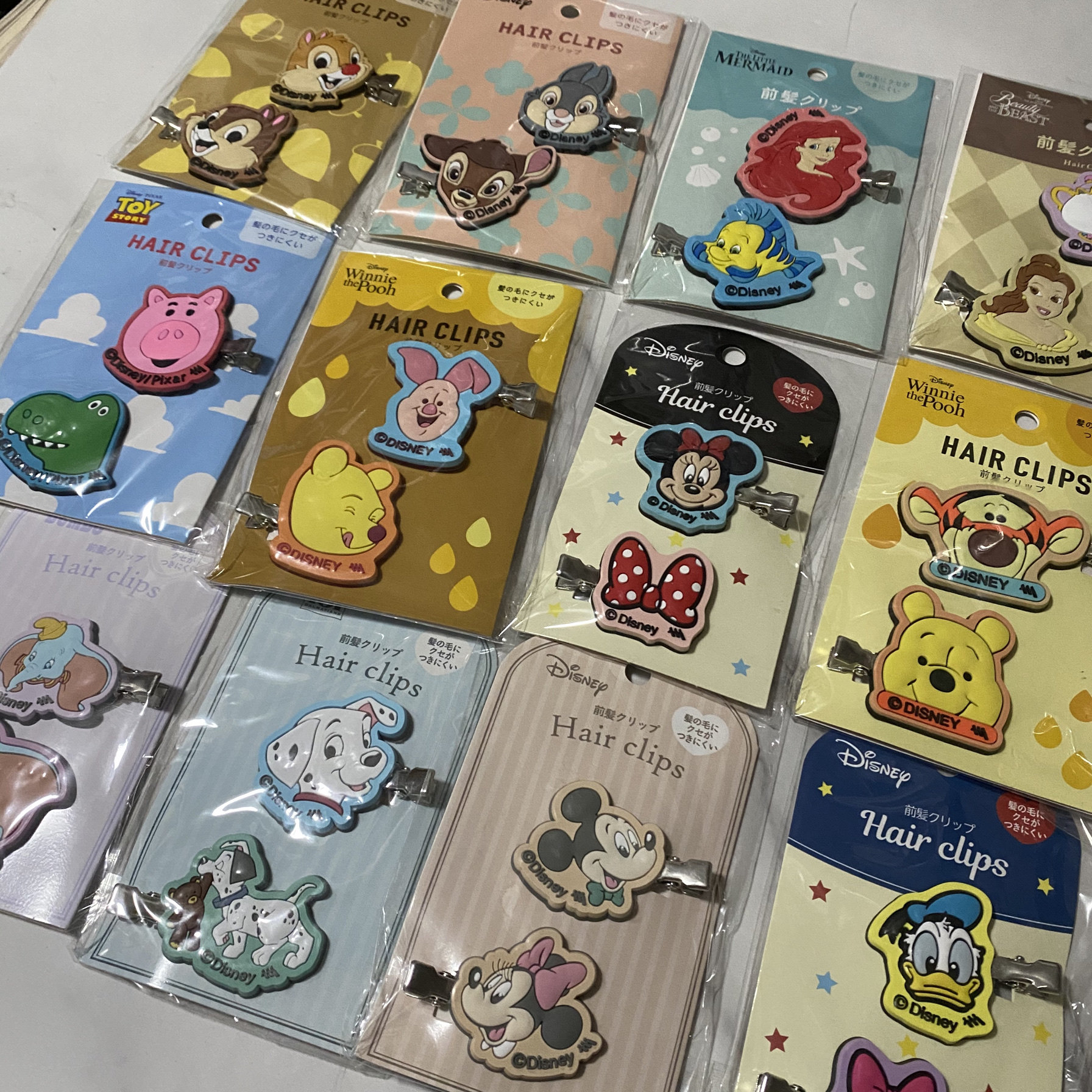 93日本迪士尼发夹刘海夹玩具总动员恐龙美人鱼奇奇蒂蒂小飞象现货