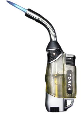 创意弯曲焊枪打火机高温喷枪个性直冲防风充气点艾灸雪茄烟斗专用