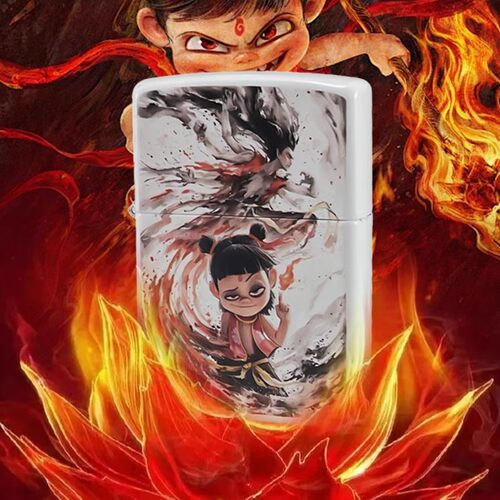 卡通哪吒魔童脑海金属滑轮煤油打