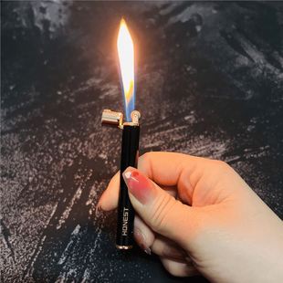 百城网红迷你便捷小巧充气明火打火机细长条创意个性送男友高档潮