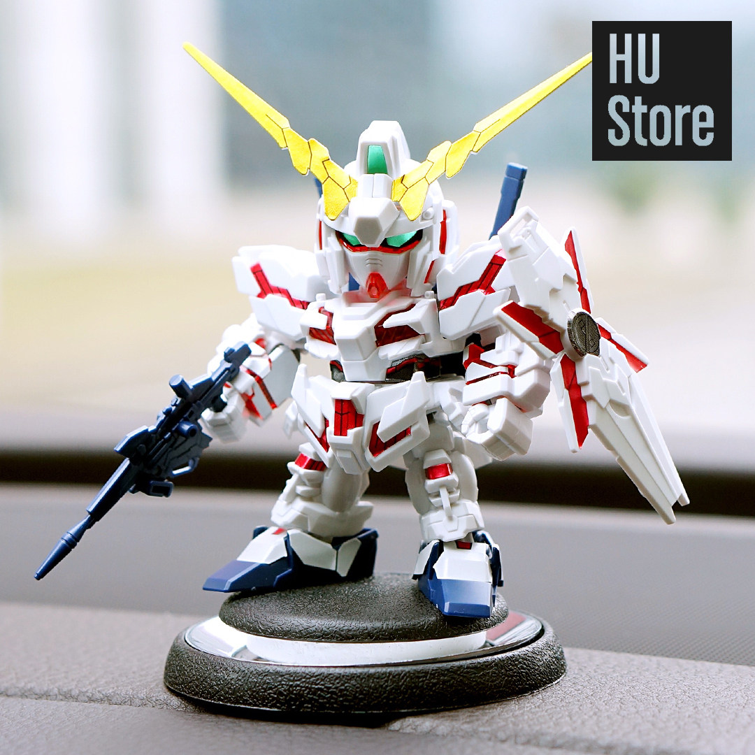 【日本万代】高达车内摆件 红色独角兽q版新车装饰 网红汽车摆件