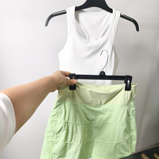 荧光绿迷你超短裙小个子防滑条网球裙夏短裙运动女工字美背心胸垫