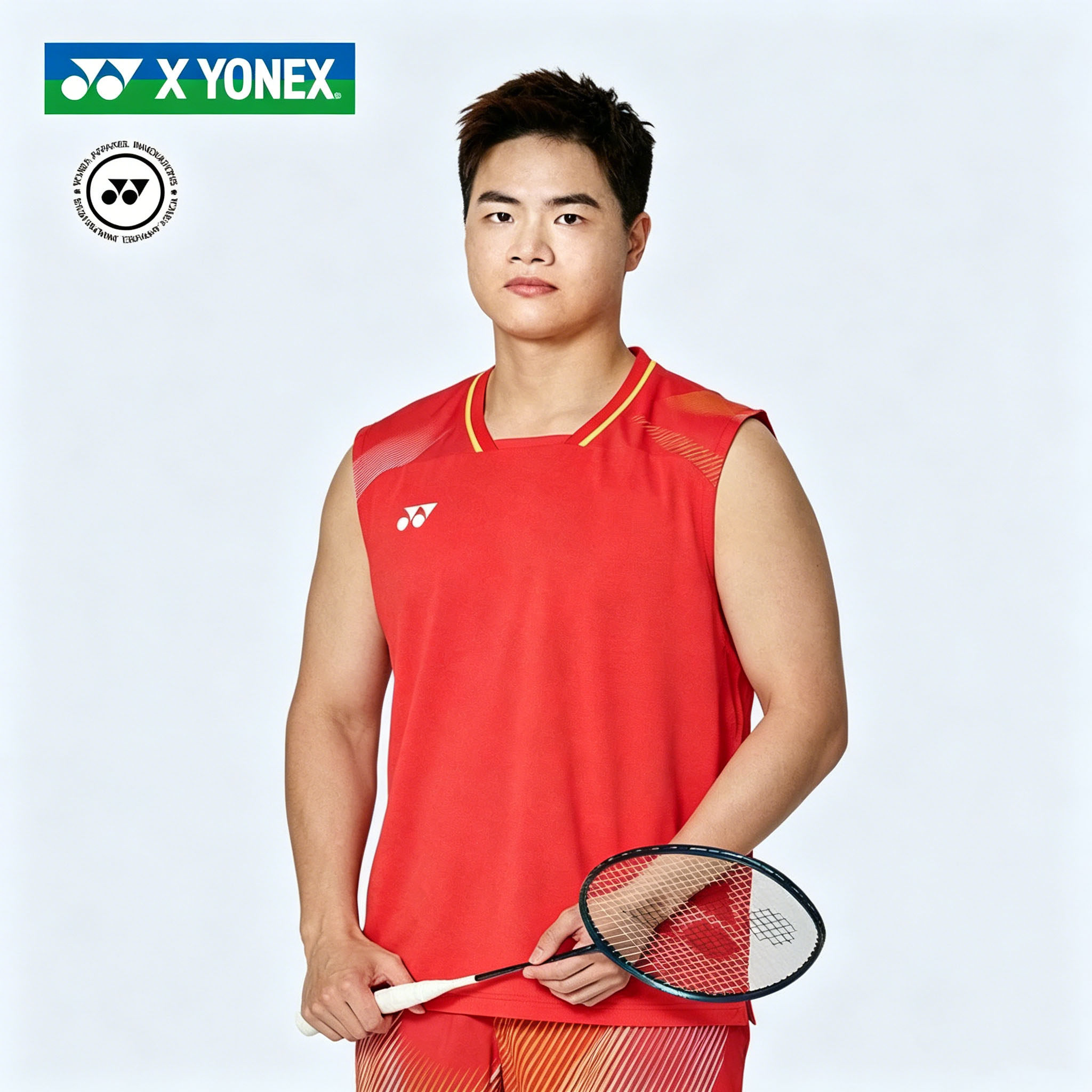 2026新款YONEX尤尼克斯大赛服羽毛球无袖速干上衣男国羽背心10734