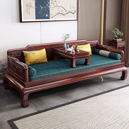 新中式乌金木罗汉床榫卯