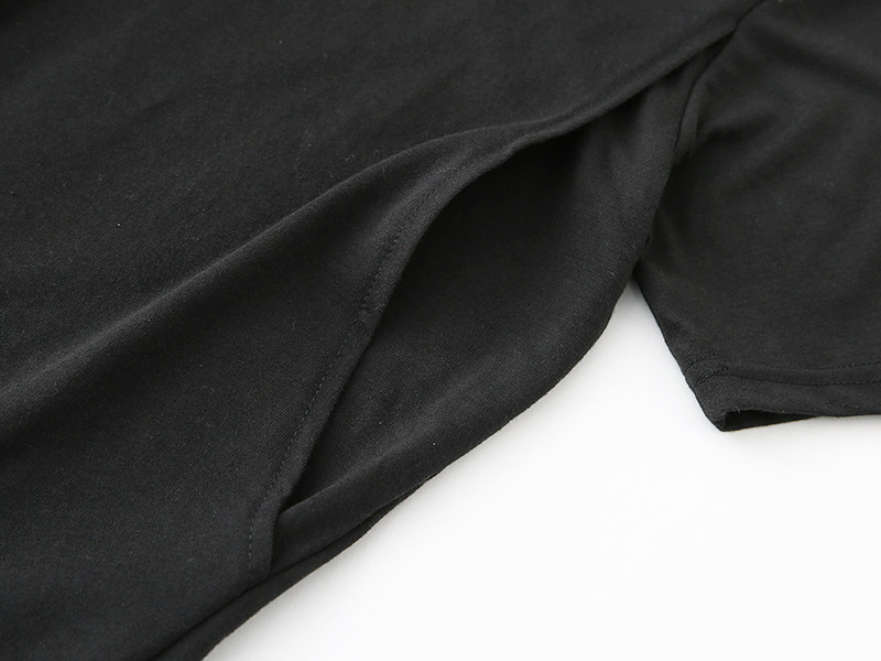 일 싱글 여름 수유 반팔 티셔츠 경상 수유 상의 캐주얼 반소매 수유 상의