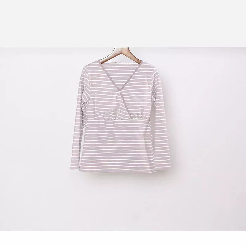 가을 겨울 두꺼운 따뜻한 크로스 스타일 간호 긴팔 탑 브라 프리 트렌디 엄마 플러스 사이즈 가슴이있는 요양원 ??옷