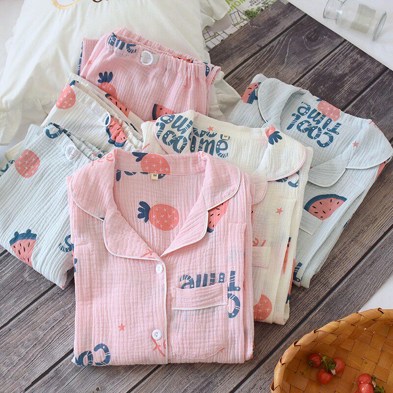 여름 이중 거즈 감금복 얇은 순면 산후 봄 여름 수유 산모 잠옷 임신 기간 커버