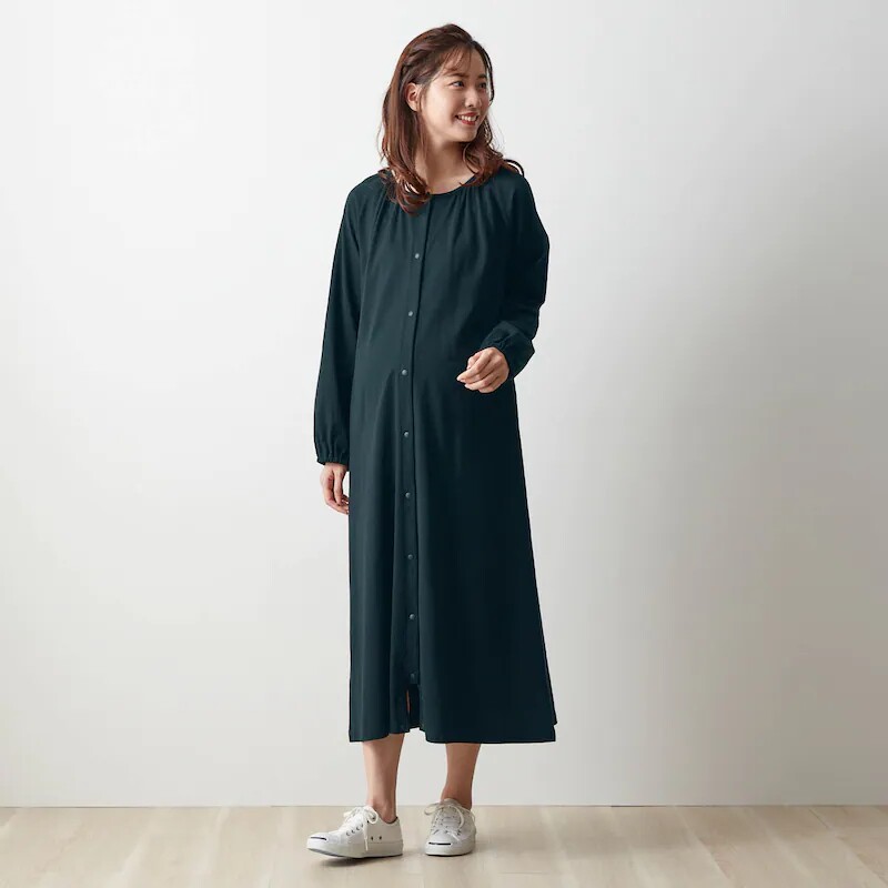 QIANJIA 출산 잠옷 TIANZHU 면 산후 긴팔 간호 복장 순면 슬리밍 간호 원피스 복장 플러스 사이즈