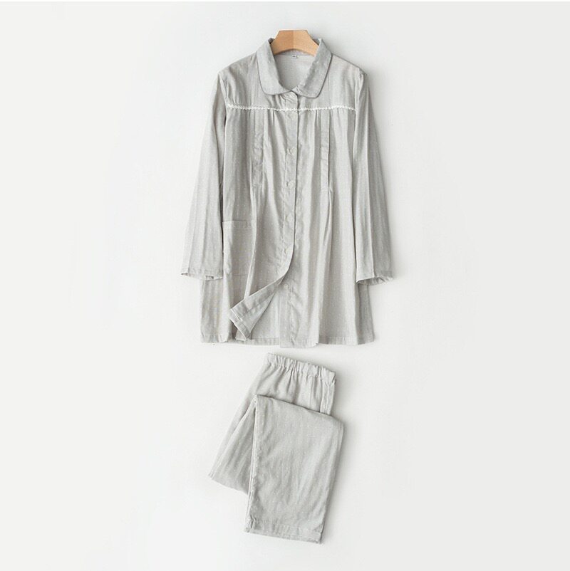 봄 여름 면 이중 거즈 산후복 중기 임산부 잠옷 산후 수유복