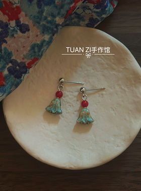 花信风 原创自制复古气质新中式国风小巧百搭耳钉耳环氛围感耳夹