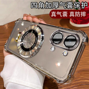 适用小米红米Turbo5MAX手机壳气囊软壳turbo5/4/3镜头膜全包Redmi磁吸支架Turbo5MAX四角防摔保护套透明女