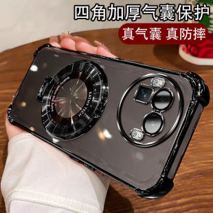 磁吸支架适用真我GT8pro手机壳新款realmeGT7por保护套neo8气囊防摔neo7透明软壳14pro+带镜头膜全包外壳