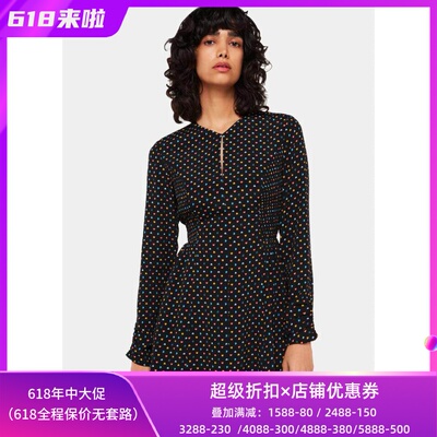 WHISTLES长袖爱心碎花连衣裙